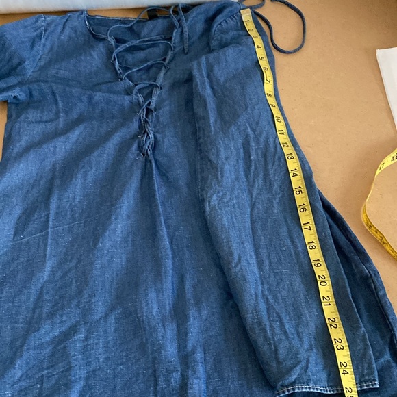 Zara Navy Denim Top. Small - Picture 9 of 12